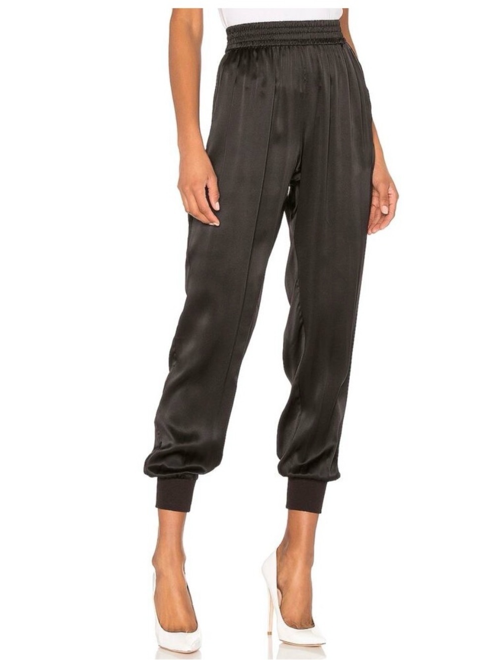 Cami NYC Black Silk Jogger Pants